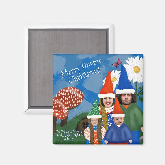 Aangepaste fotogenome familie Merry kerst Magneet (Voorkant / Achterkant)
