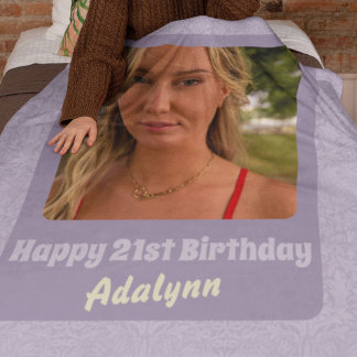 Aangepaste Fotogeschenken voor 21 Jaar Oud Vrouw V Sherpa Deken