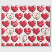 Aangepaste fotogesprek Rode harten Cadeaupapier (Vlak)