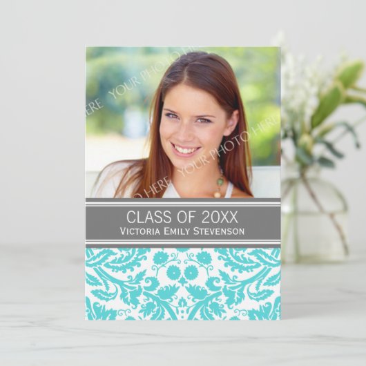 Aangepaste fotograafpartij uitnodiging Aqua (Staand voorkant)