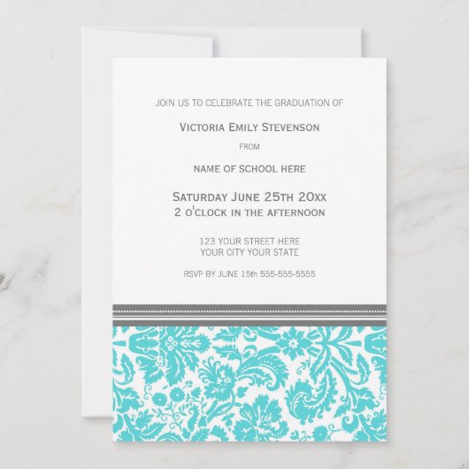 Aangepaste fotograafpartij uitnodiging Aqua (Achterkant)