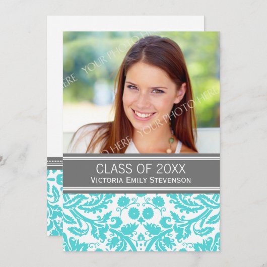 Aangepaste fotograafpartij uitnodiging Aqua (Voorkant / Achterkant)