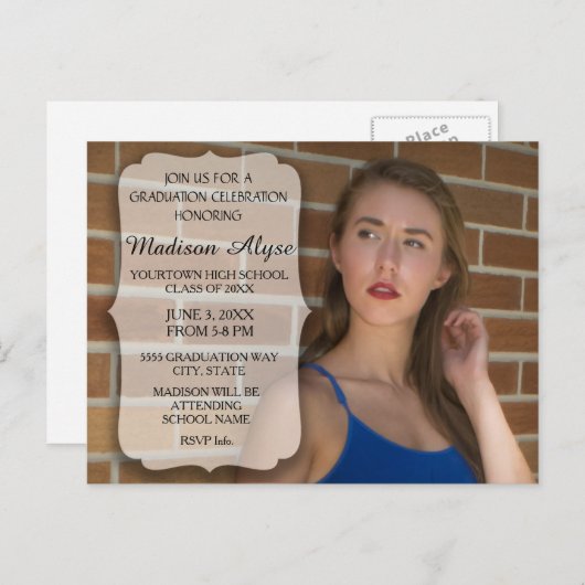 Aangepaste fotograafpartij uitnodiging briefkaart (Voorkant / Achterkant)