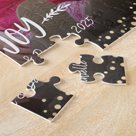 Aangepaste fotografie met joy moderne typografie legpuzzel (Zijkant)