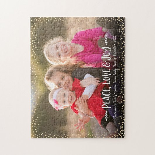 Aangepaste fotografie met joy moderne typografie legpuzzel (Verticaal)