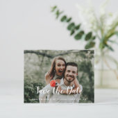 Aangepaste Fotografie romantisch modern Save the D Aankondigingskaart (Staand voorkant)