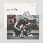 Aangepaste Fotografie romantisch modern Save the D Aankondigingskaart (Voorkant / Achterkant)