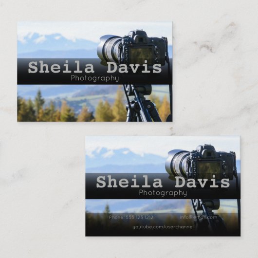 Aangepaste fotografie visitekaartje (Voorkant / Achterkant)