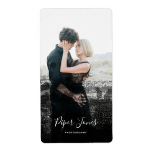 Aangepaste fotografie zwarte Abstracte fotograaf Etiket