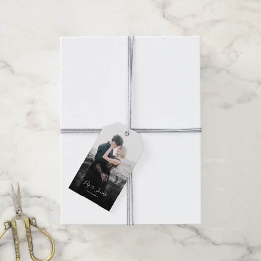 Aangepaste fotografie zwarte Abstracte fotograaf G Cadeaulabel (Met Touw)