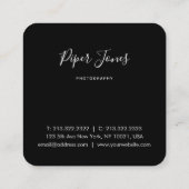 Aangepaste fotografie zwarte Abstracte fotograaf Vierkante Visitekaartje (Achterkant)