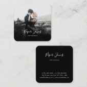 Aangepaste fotografie zwarte Abstracte fotograaf Vierkante Visitekaartje (Voorkant / Achterkant)