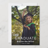 Aangepaste fotografische zwarte Pet Afstudeerder G Kaart (Voorkant)