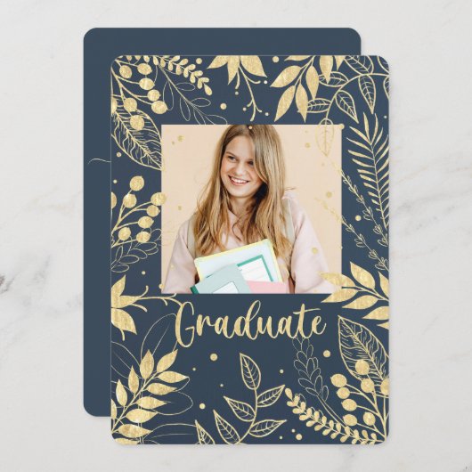 Aangepaste fotogroep afstuderen kaart (Voorkant / Achterkant)