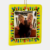 Aangepaste fotogroep lichtgeel keramisch ornament (Rechts)