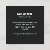 Aangepaste fotogymzaal grijs vierkante visitekaartje (Achterkant)