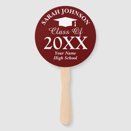 Aangepaste fotohand voor afgestudeerden in het mid handwaaier (Voorkant)