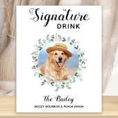 Aangepaste fotohandtekening Drinken Pet Wedding Poster
