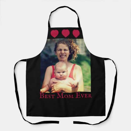 Aangepaste fotoharten en tekstplatform schort (Voorkant)