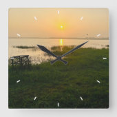 Aangepaste Fotoherinneringen Eenvoudig Modern Vier Vierkante Klok (Voorkant)