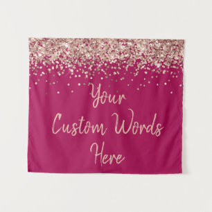 Aangepaste fotohokje voor verjaardagsfeestje Roze  Wandkleed