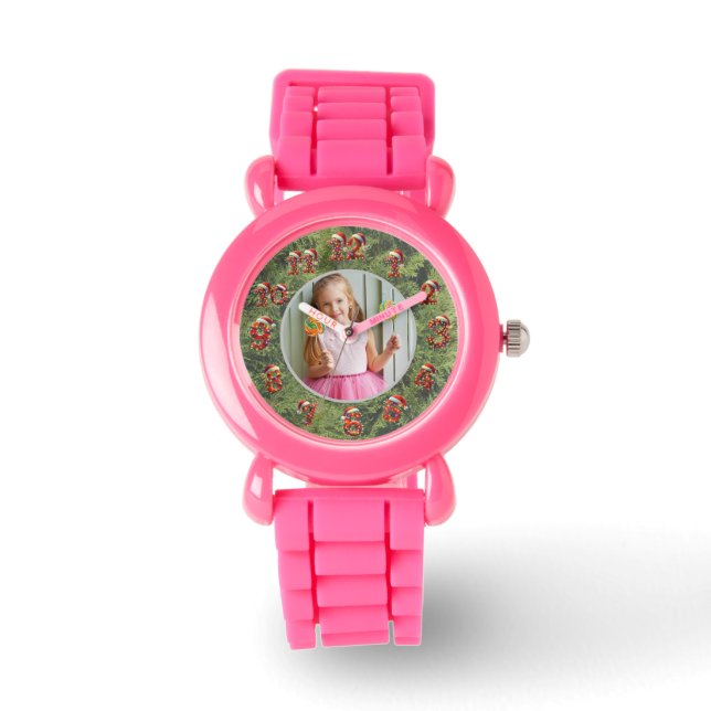 Aangepaste fotohorloge | Cadeau voor Kerstmis Horloge (Voorkant)