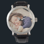 Aangepaste fotohorloge Gepersonaliseerd horloge<br><div class="desc">Aangepaste fotoweergave. U kunt uw eigen gepersonaliseerde fotohorloges creëer door een foto van uw computer toe te voegen,  of uw eigen naam of initiaal als monogram toevoegen. Perfect aandenken cadeau om uw herinneringen te koesteren.</div>