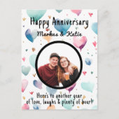 Aangepaste fotohuwelijksverjaardag  briefkaart (Voorkant)