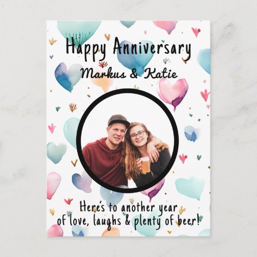 Aangepaste fotohuwelijksverjaardag  briefkaart (Voorkant)