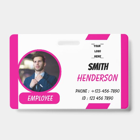 Aangepaste fotoidentificatiekaart Badgekoord Badge (Voorzijde)