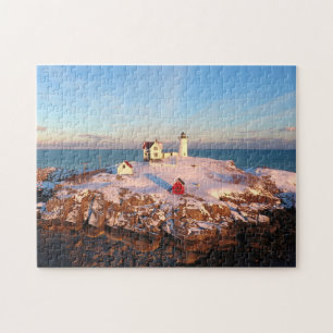 Aangepaste fotoinstallatie voor Sunset Nubble Ligh Legpuzzel
