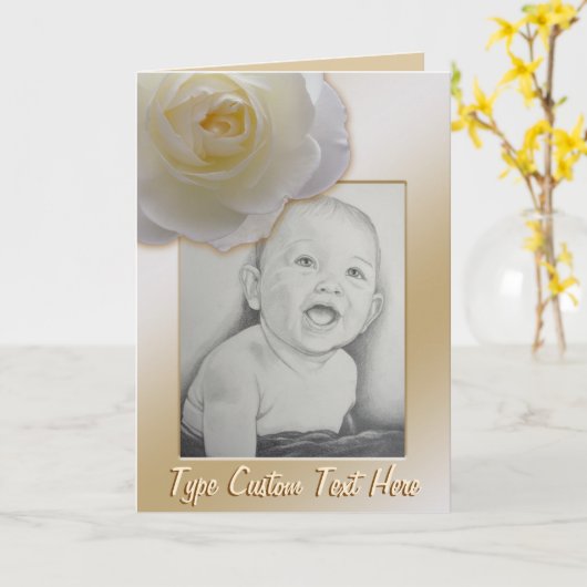 Aangepaste Fotokaart Aangepaste Foto Kaarten Perso (Gele Bloem)