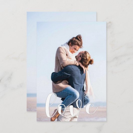 Aangepaste fotokaart | Het manuscript van de liefd Bedankkaart (Voorkant / Achterkant)