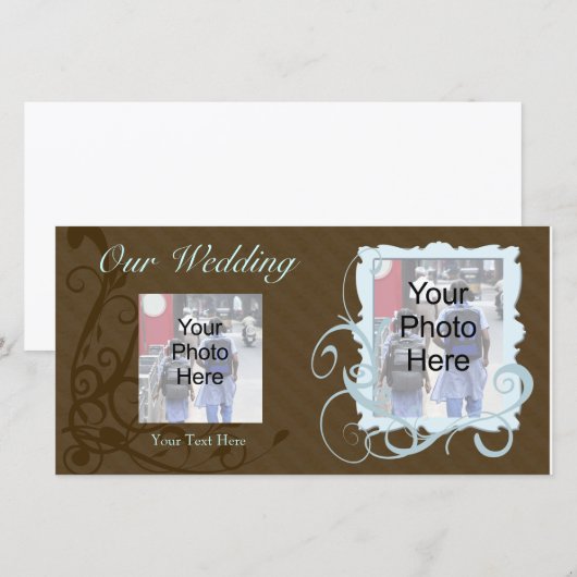 Aangepaste Fotokaart, Huwelijk Familie of Anders Aankondiging (Voorkant / Achterkant)