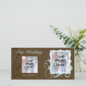 Aangepaste Fotokaart, Huwelijk Familie of Anders Aankondiging (Staand voorkant)