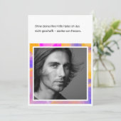 Aangepaste fotokaart met tekst bedankkaart (Staand voorkant)
