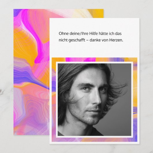 Aangepaste fotokaart met tekst bedankkaart (Voorkant / Achterkant)