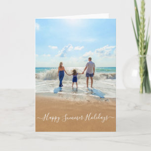 Aangepaste fotokaart met tekst Gelukkig zomervakan Kaart