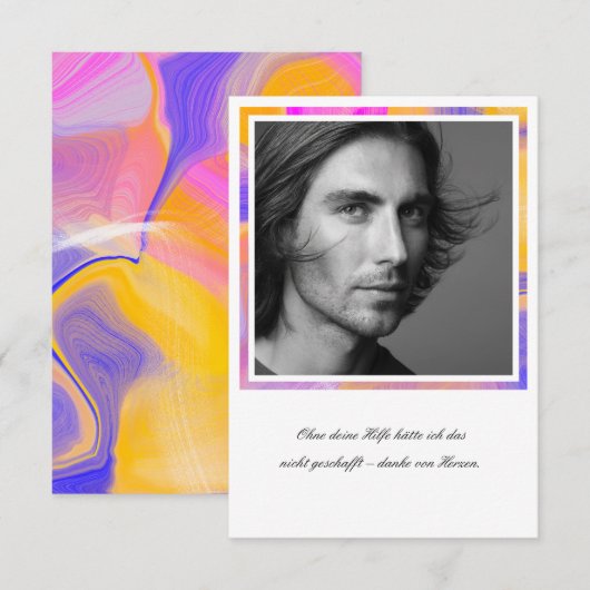 Aangepaste fotokaart met tekst informatiekaartje (Voorkant / Achterkant)