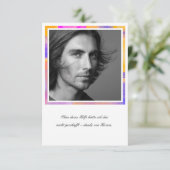 Aangepaste fotokaart met tekst informatiekaartje (Staand voorkant)