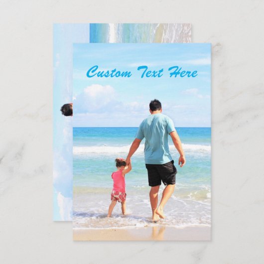 Aangepaste fotokaart met uw foto's en tekst kaart (Voorkant / Achterkant)