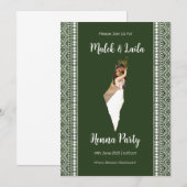 Aangepaste fotokaart van Palestina Groen Henna-bor Kaart (Voorkant / Achterkant)