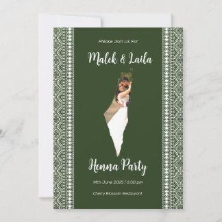 Aangepaste fotokaart van Palestina Groen Henna-bor Kaart