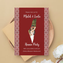 Aangepaste fotokaart van Palestina Rode Henna-bord