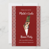 Aangepaste fotokaart van Palestina Rode Henna-bord Kaart (Voorkant)