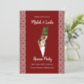 Aangepaste fotokaart van Palestina Rode Henna-bord Kaart (Staand voorkant)