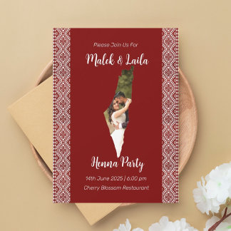 Aangepaste fotokaart van Palestina Rood Henna-bord Kaart