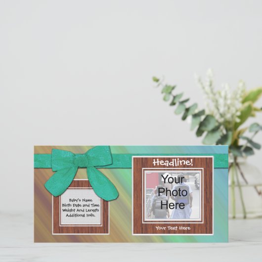 Aangepaste fotokaart, verjaardag of geboorte aanko aankondiging (Staand voorkant)