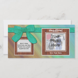 Aangepaste fotokaart, verjaardag of geboorte aanko aankondiging