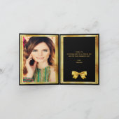 Aangepaste fotokaart verjaart zwart goud luxe bedankkaart (Binnen)